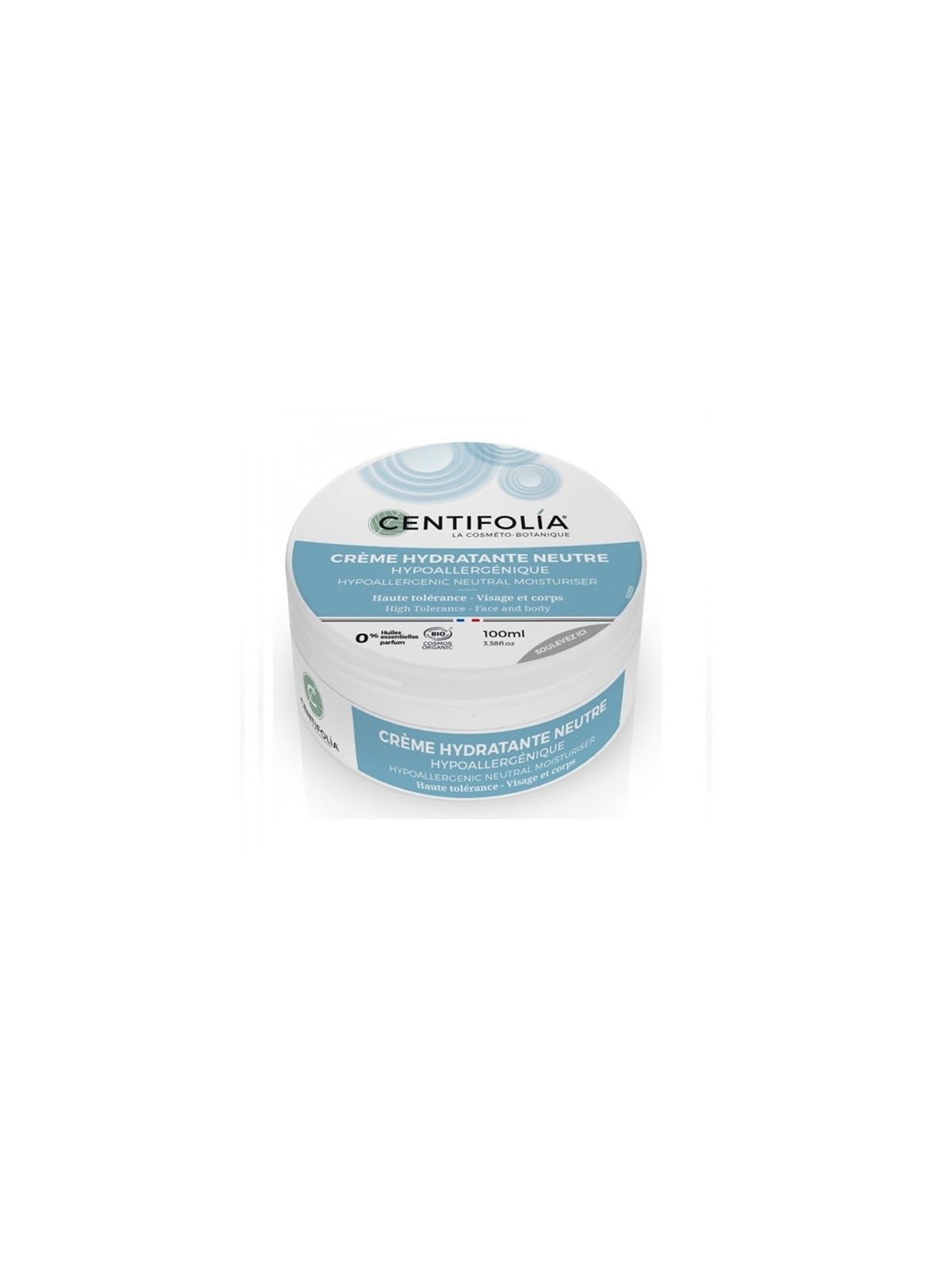 Crème hydratante neutre Bio (pot 100 ml) - Centifolia