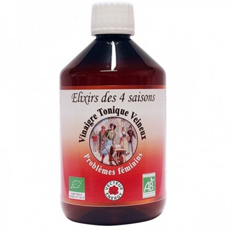 Vinaigre Tonique Veineux Bio Elixir des 4 Saisons  (500 ml) - Vecteur Energy