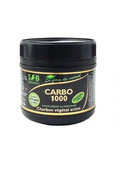 Carbo 1000 charbon végétal activé poudre (pot 150 g) - SFB Laboratoires